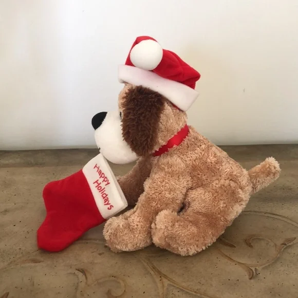 HALLMARK PLUSH PUPPY WITH SANTA HATS - Picture 2 of 4